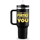 ROSTANTEN 40th Birthday Gifts for Men - 1985 40th Birthday Decorations for Men - 40 Year Old Gift for Man, Him, Dad, Husband - 40oz Travel Cup Insulated Tumbler with Handle & Straw
