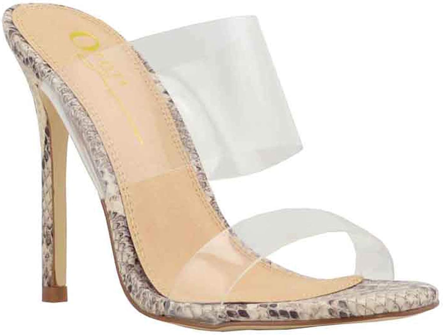 double strap clear heels