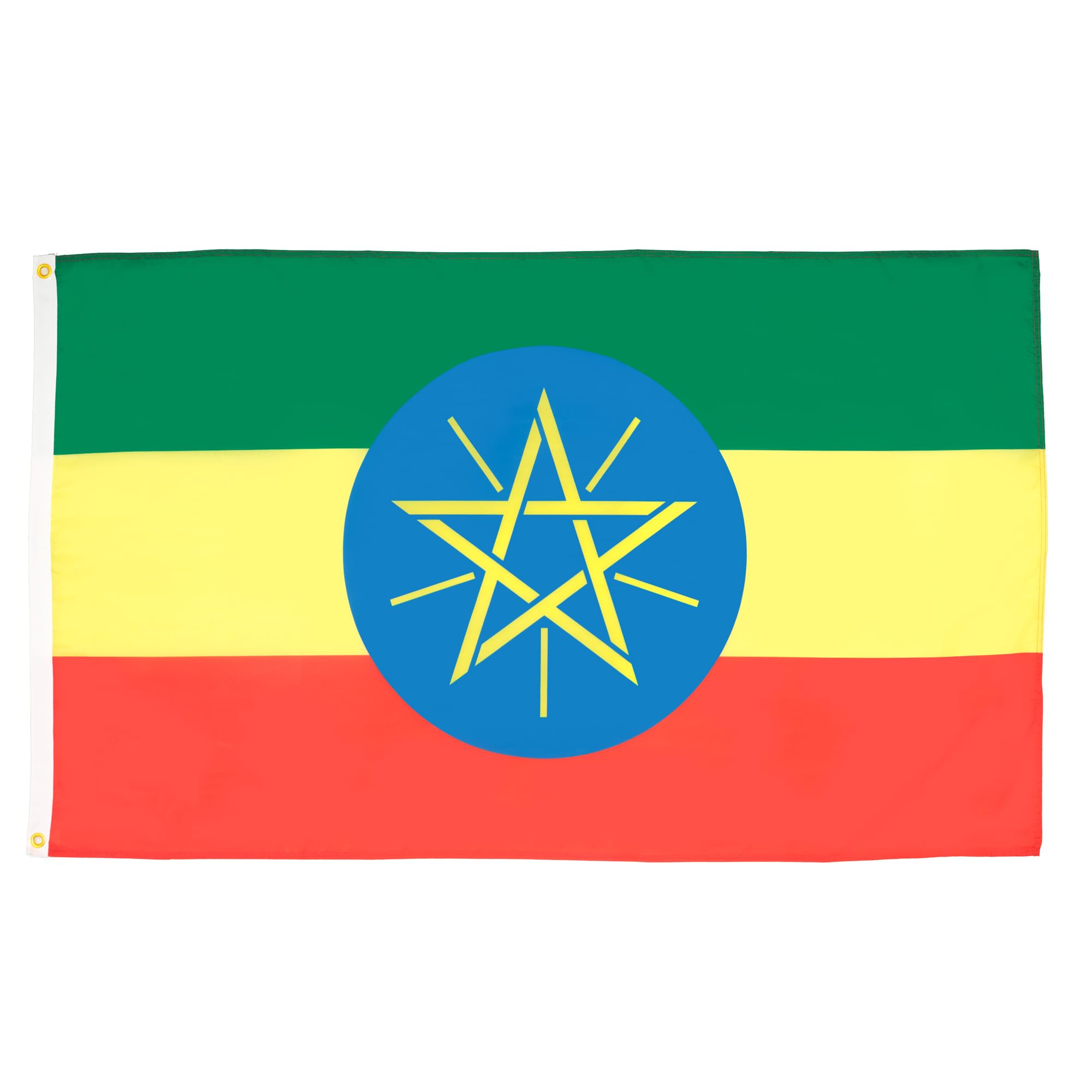 AZ FLAG - Ethiopia Flag - 3x5 Ft - Light Polyester Ethiopian Banner with Two Brass Eyelets - Fade Resistant - Vivid Colors - 3' x 5' Feet - 150x90 Cm — image 1