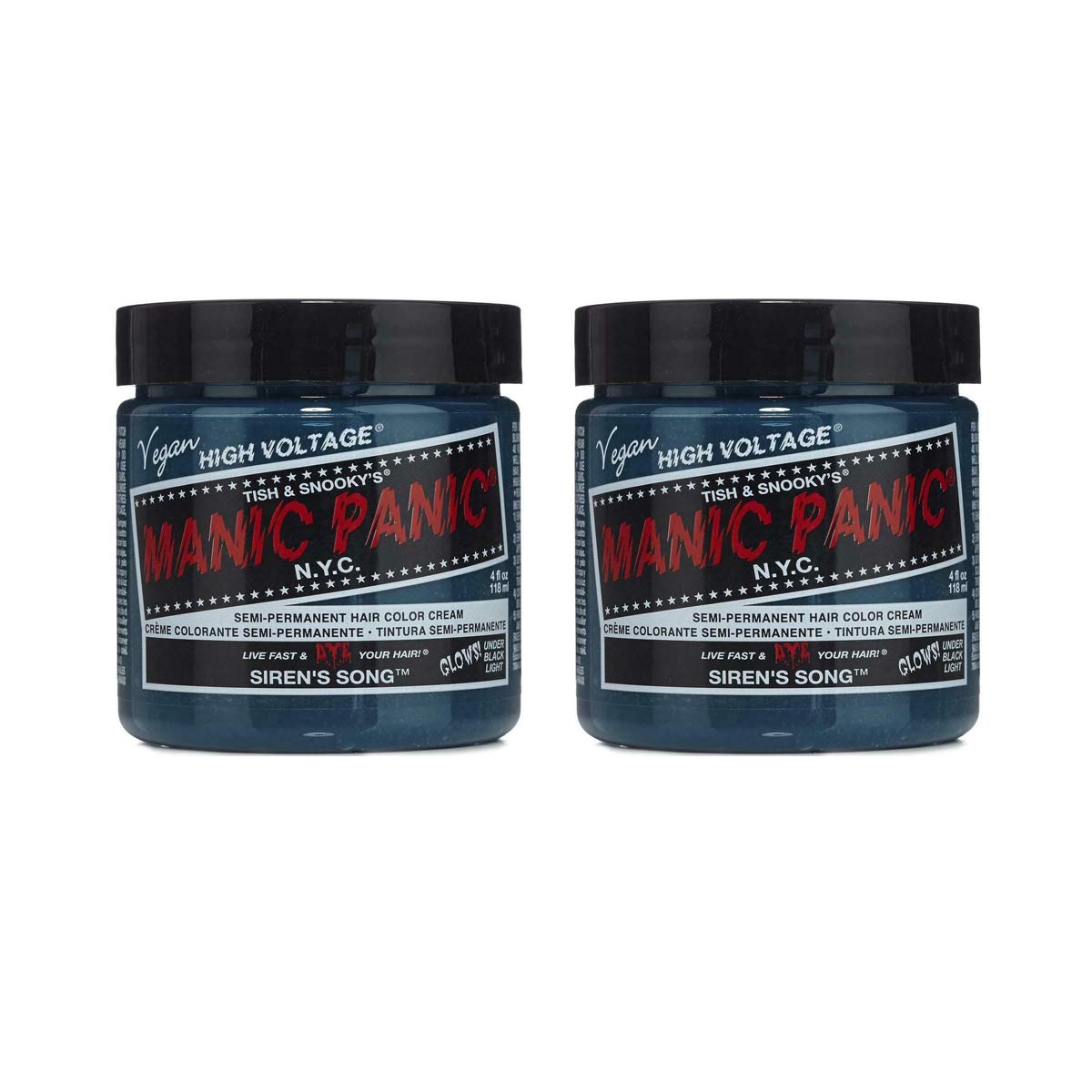 Manic Panic Siren's Song Classic Creme, Vegan, Cruelty Free, Green Semi Permanent Hair Dye 2 x 118 ml