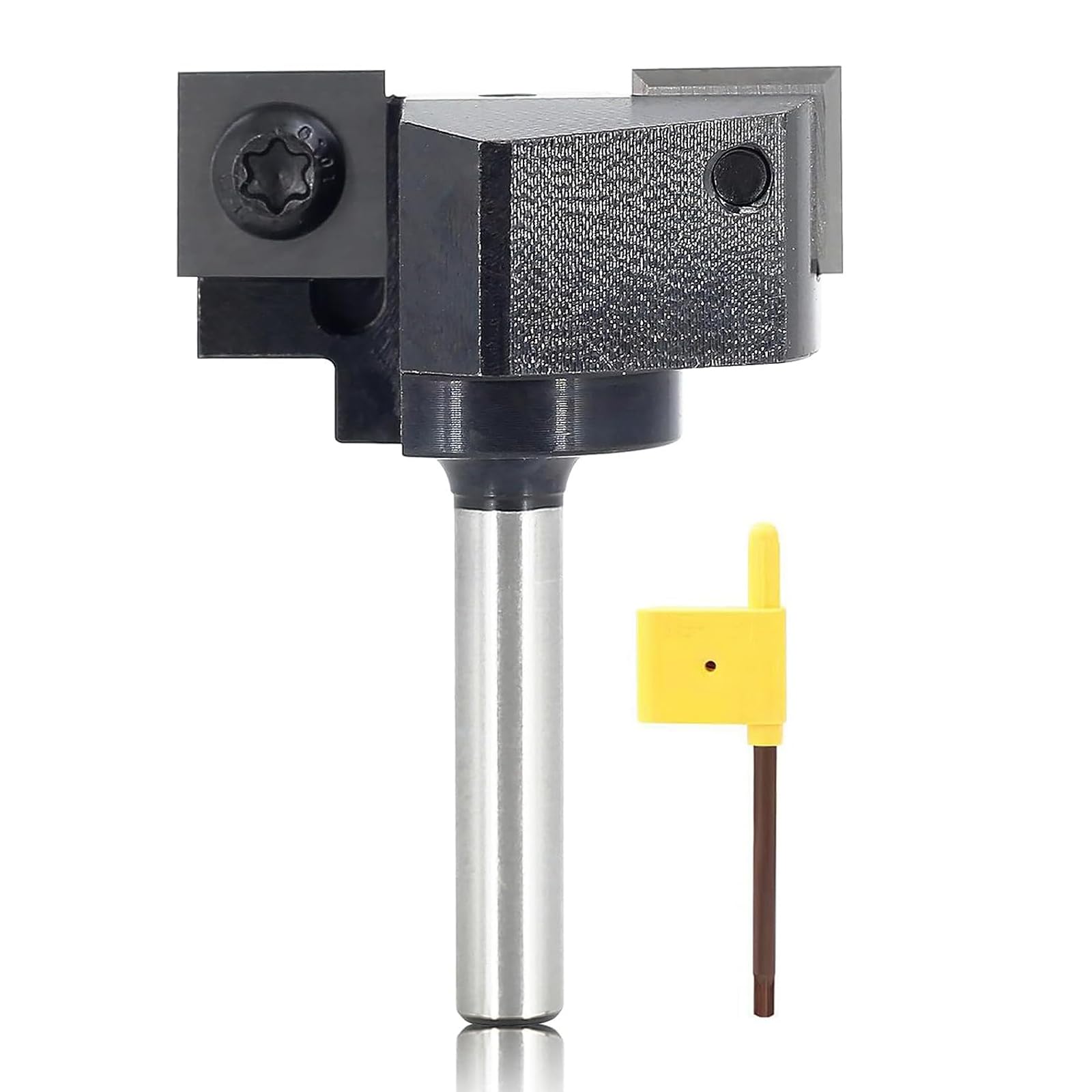 Sinoprotools Spoilboard Surfacing Router Bits 1/4" Shank,Planer Bits with 2pcs Indexable Inserts,1-1/2" Cut Dia. Slab Flattening & Rabbeting Flycutter Router Bit/Planing Bit (D=1-1/2",I=12mm,S=1/4") — image 1