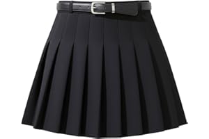 SCKTOO Womens Girl High Waisted Pleated Tennis Skirt School A-Line Skater Skirts with Lining Shorts