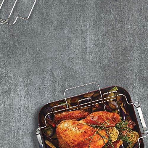 Paderno Classic Hard Anodized Roaster with Rack Rectangle 16x13Inch