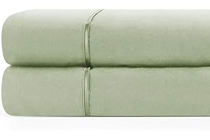 Zen Home Luxury Flat Sheet (2-Pack) - 1500 Series Luxury Brushed Microfiber w/Bamboo Blend Treatment - Eco-Friendly and Wrinkle Resistant - Twin - Olive