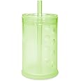 Olababy Clear View Silicone Training Cup with Straw Lid | Toddler Sippy Trainer 12mo+ | Unbreakable Water Drinking Cups for Kids 2yr+ | Baby Led Weaning & Feeding Supplies (Kiwi, 9 oz)