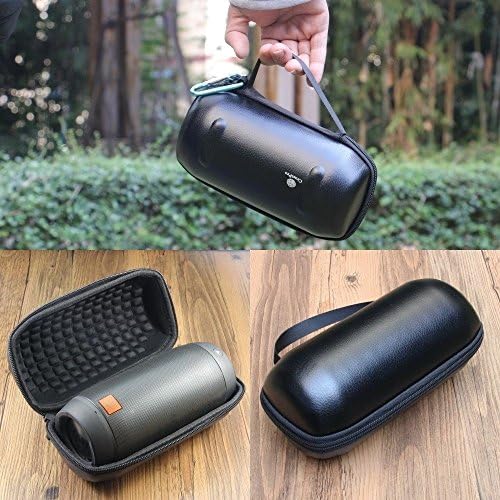 Travel Carry Case Canvas Handbag Shoulder bag Protect Pouch Bag For JBL Pulse 2 / UE Megaboom / JBL Charge 3 Wireless Bluetooth Speaker (With Shoulder Strap) (Black/for JBL Pulse 2)