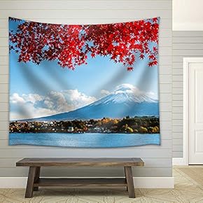 Mt. Fuji in Autumn - Fabric Wall Tapestry Home Decor - 51x60 inches