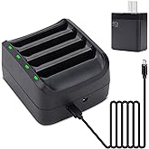 TZRONG 4-Slot Battery Charging Cradle Kit for Zebra TC51 TC52 TC56 TC57 TC510 TC52X TC520L Barcode Scanners | Compatible with BT-000314 Battery - Charger Station with Adapter SAC-TC51-4SCHG-01