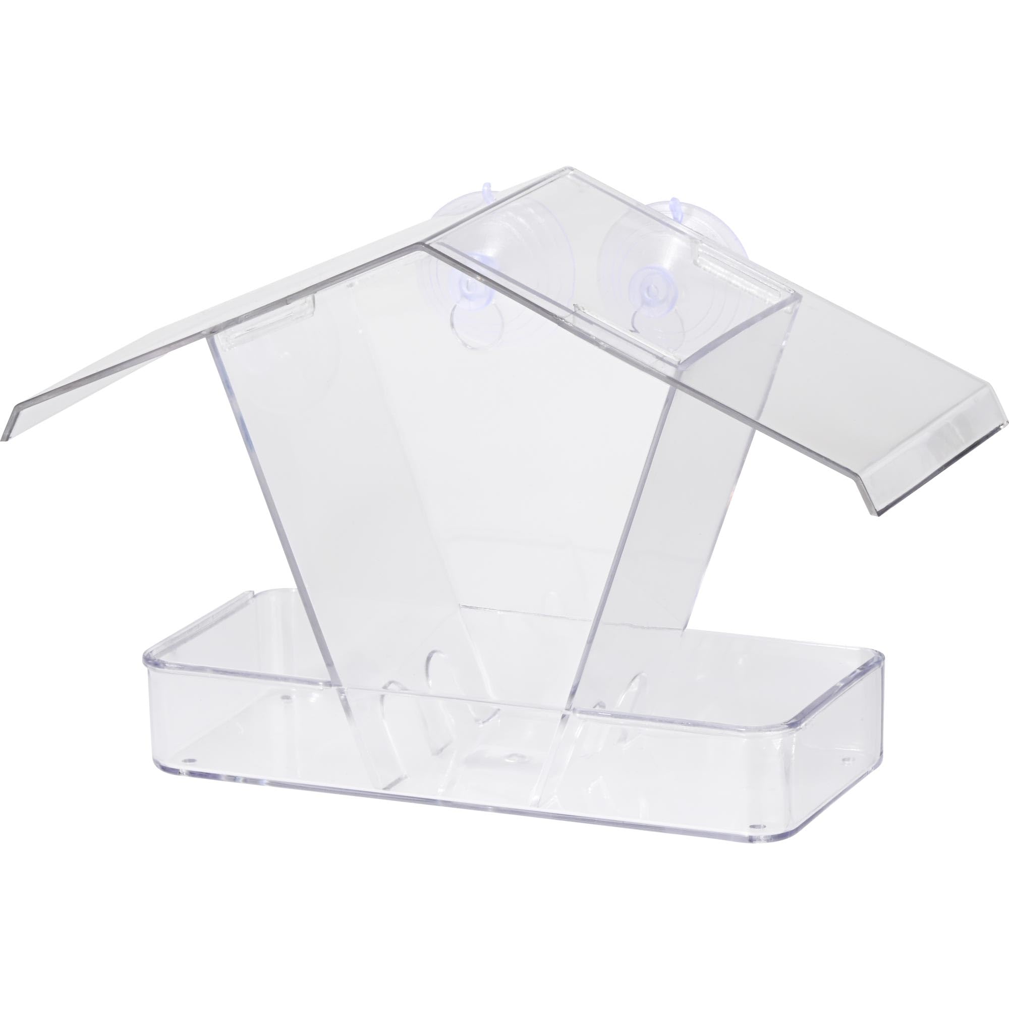 Dobar 11503 Window birdhouse feed dispenser made of plastic, feed house feed station transparent to hang up, with suction cups, 24 x 9.6 x 15 cm