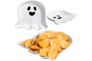 Sawysine 24 Pieces Halloween Party Serving Trays, Plastic Orange Pumpkin Black Cat White Ghost Plates Halloween Party Tablewa