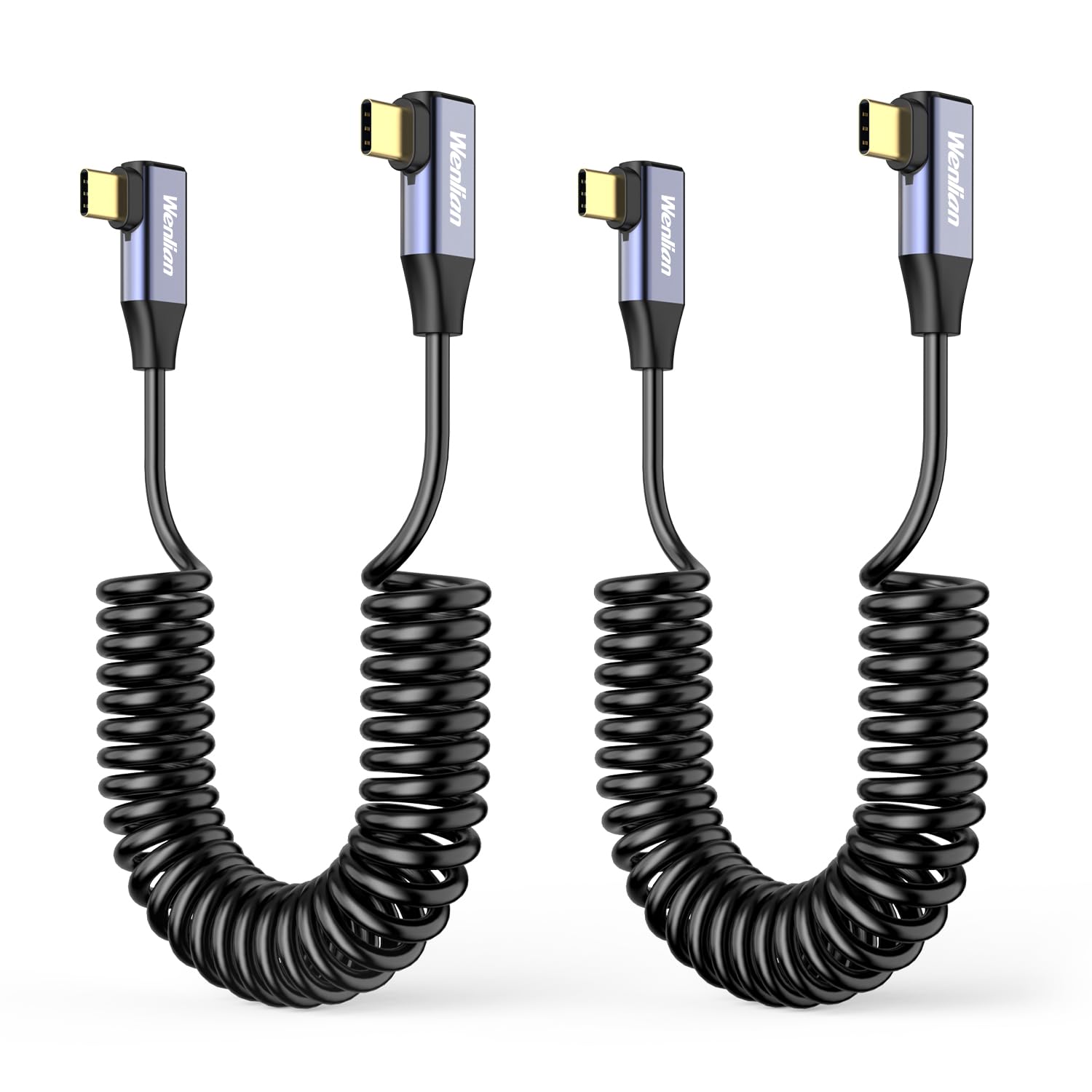 Photo 1 of 2Pack Coiled USB-C Cable for Android Auto&CarPlay, PD 100W Fast Charging Type-C Cable, USB 2.0 Data Cable 480Mbps Compatible with iPhone 17/16/15, Samsung Galaxy S24 S23,Google Pixel(Angled to Angled)