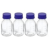 PATIKIL 250mL Reagent Media Bottle, 4Pcs Round