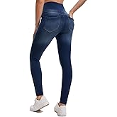 Amzdora Stretchy Jeans for Women High Waisted Jeggings Tummy Control Slim Fit Jeans Pull On with Pockets Stylish Casual