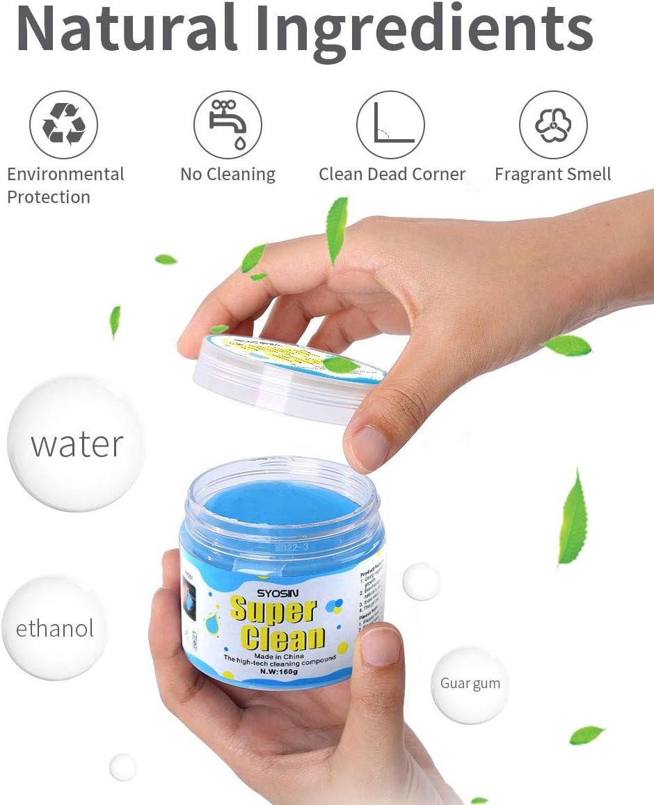 SYOSIN Car Cleaning Gel for Car Detailing Tools Keyboard Cleaner Automotive Interior Cleaning Car Detailing Supplies Dust Cleaning Mud for Car Air Vent, Laptops, Printers, Calculators: Automotive
