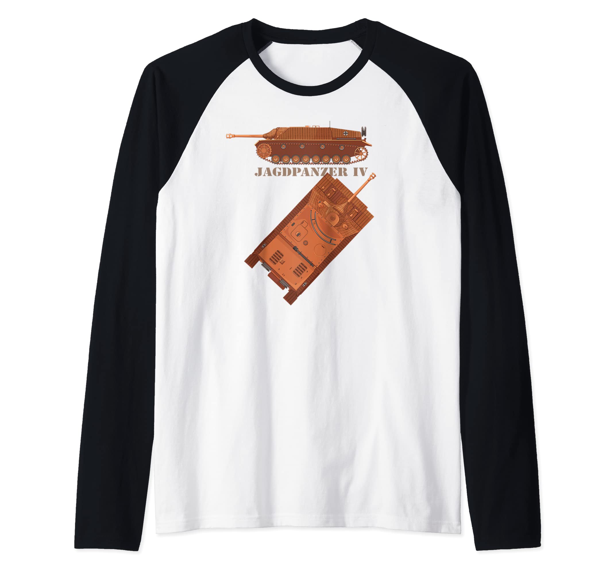 Jagdpanzer IV German military WW2 Tank Destroyer Diagram Raglan Baseball Tee