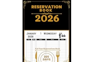 Restaurant Reservation Book: 365 Day daily dated log book Hostess Table, Appointment Book for Restaurant, Jan to Dec
