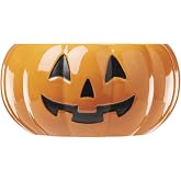 Lenox Vintage Figural Pumpkin Halloween Candy Bowl | porcelain, dishwasher and microwave safe | 9.25 inch diameter | jack o'lantern trick-or-treat candy dish