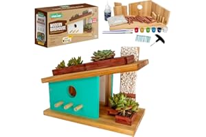 SparkJump Modern Birdhouse Woodworking Kit, Complete DIY Birdhouse for Kids & Adults, Build Your Own BirdhouseKit for Creative Woodworking Crafts
