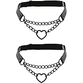 alisikee 2PCs Adjustable Leg Garter with Chains, Elastic Heart Thigh Garters Belt for Women
