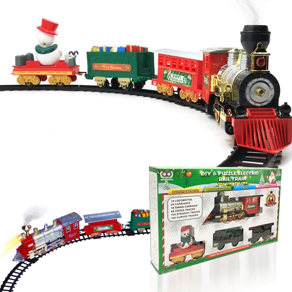 christmas train set with music