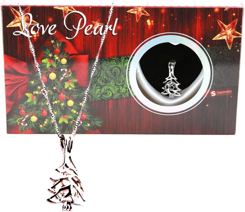 Christmas Tree Pendant Love Pearl Necklace Christmas Accessories for Women Xmas Gift Pack of One
