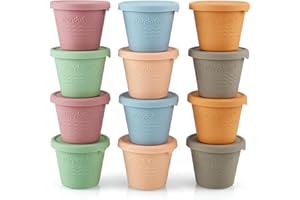 PandaEar 12 Pack Silicone Baby Food Storage Containers, 4 oz Reusable Small Food Containers with Lids, No Spill Snack Contain