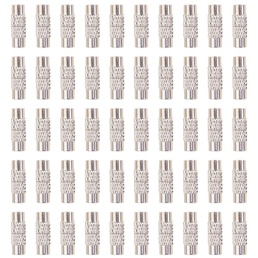 NBEADS 50 Sets Brass Screw Clasps Column Barrel Screw Clasps for Bracelet Necklace Jewelry Making Findings