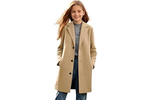 Kids Trench Coat Boys Girls Lapel Long Peacoat Formal Casual Jacket Classic Winter Overcoat Trendy Long Sleeve Coats
