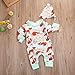 Newborn Baby Boy Girl Romper Infant Fox Jumpsuit Long Sleeves Outfits Clothes (90(6-12M), Floral)
