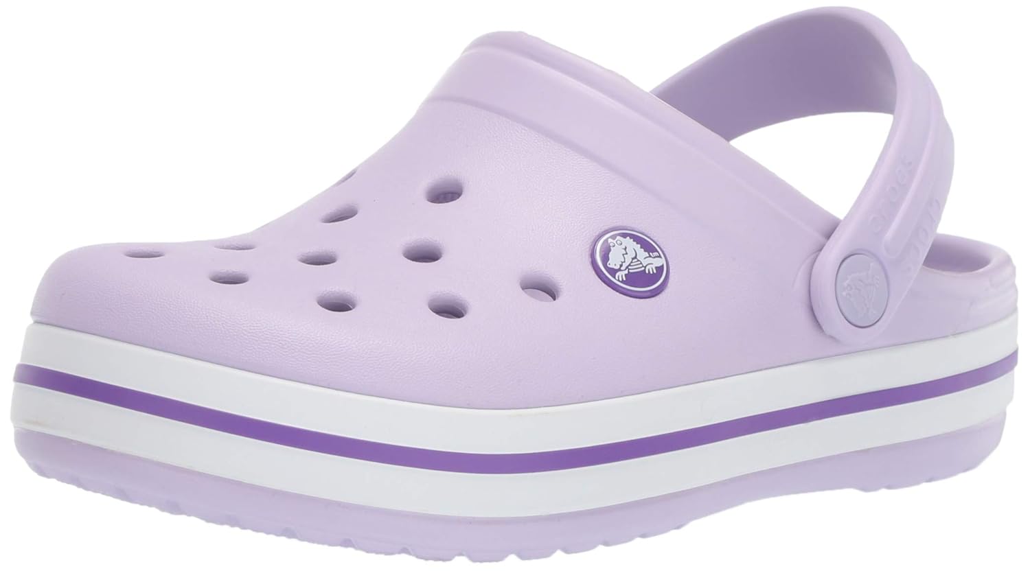 Crocs Unisex Kids' Crocband Clog, Lavender/neon Purple, 5 M US Big
