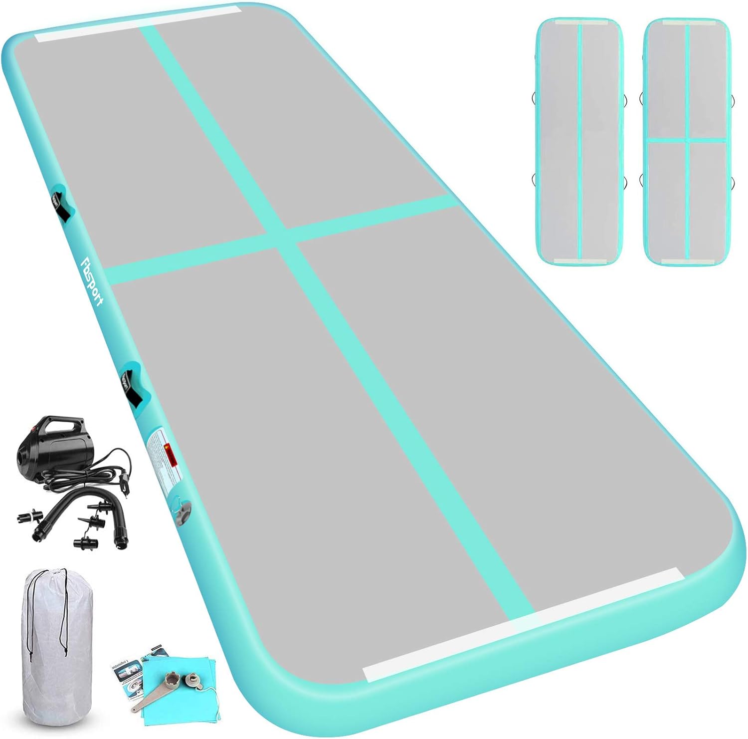 KIKILIVE Inflatable Gymnastics Mat, 4 /8inches Thickness Length Between 10ft to 39ft Air Gymnastics Track Mat, Gym Mats with Electric Air Pump for Training/Cheerleading/Training : Sports & Outdoors