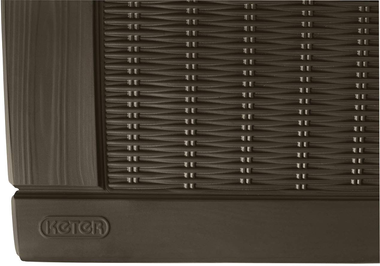Keter Borneo 110 Gallon Resin Deck Box-Organization and Storage for Patio Furniture Outdoor Cushions, Throw Pillows, Garden Tools and Pool Toys, Brown : Garden & Outdoor