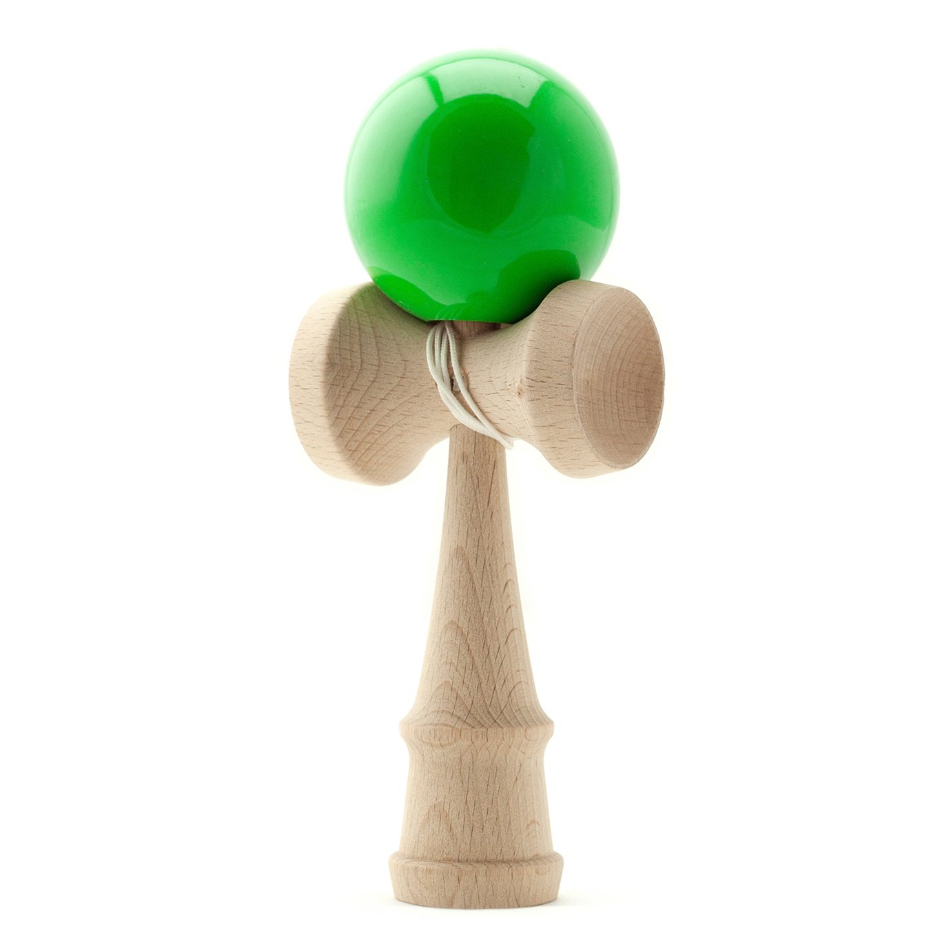 PRECORN Kendama Skill Game with Green Ball Wooden Toys Wooden Backstop Japanese Game of Skill