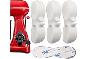 IBERDE Cord Organizer for Kitchen Appliances, Adhesive Sticky Cord Wrapper Cord Holder, Cable Wrapper Holder Winder Keeper, Power Wire Wrap Hook Clip for Kitchen & Home Gadget Accessories, 3 Pack (White)