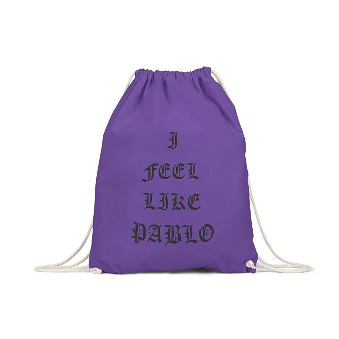 licaso Turnbeutel Bedruckt I Feel Like Pablo Print in Lila Gym Bag mit robuster Kordel Beutel Motiv Druck Ökologisch & Nachha