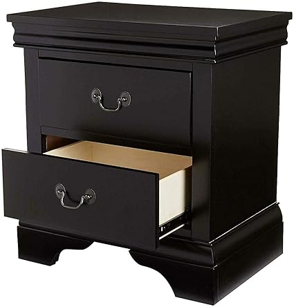 Amazon Com Poundex F4725 Nightstand Dark Espresso Finish Black Furniture Decor