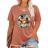 HDLTE Plus Size Beach Shirts for Women Short Sleeve Hawaiian Shirt Casual Summer Vacation Blouses