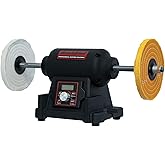 BUCKTOOL 8" 1HP VFD Variable Speed Benchtop Buffer Polisher,900-3600RPM | Buffing Machine with One Touch Presets,Speed Memory,Extended Shafts,Zero Wobble Chucks,Cast Iron Base for Jewelry,Knife,Metal