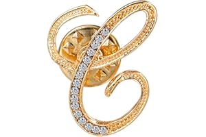ETHOON Initial Letter Brooch Pin Small Lapel Pin Tie Tack Name Personalized Gifts for Women Men Gold A-Z