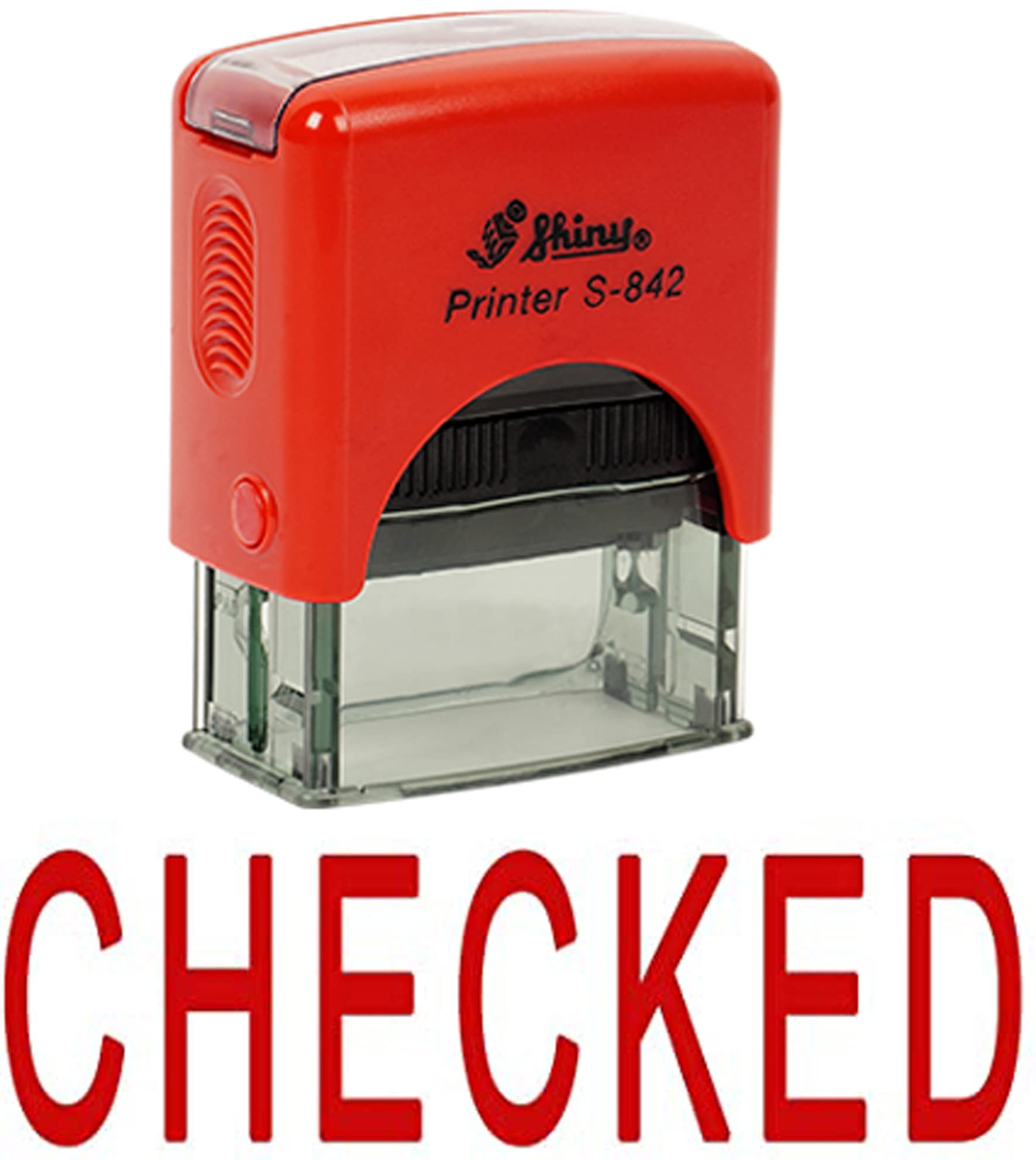 Printtoo Checked Self Inking Rubber Stamp Custom Shiny Office Stationery Stamp