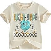 Kids Toddler Little Boys St Patrick's Day T-Shirt Short Sleeve Shamrock Funny Letters Print Clover Irish Top