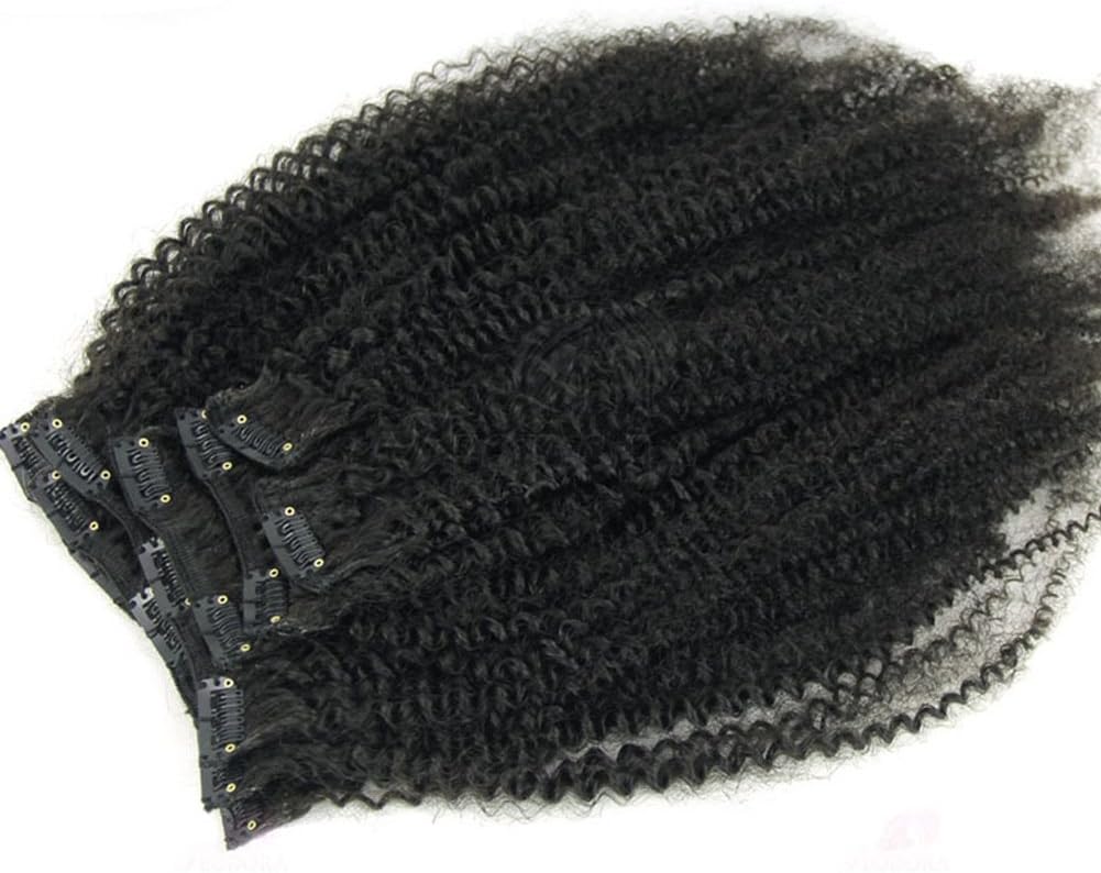 26inch Afro Kinky Curly Clip in Hair Extensions 100% Unprocessed Brazilian Virgin Human Hair Clip in Extensions 7pcs 120Gram