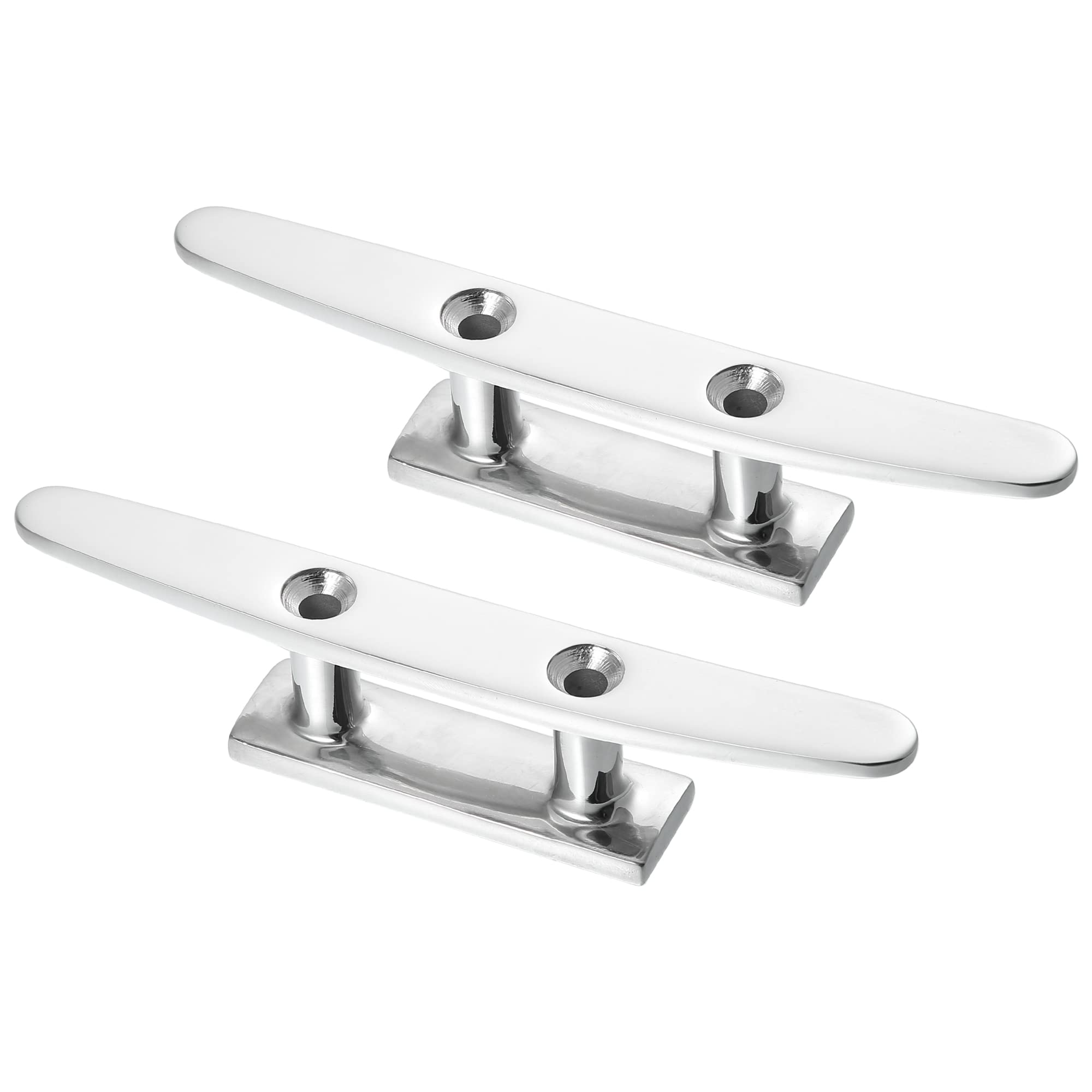X AUTOHAUX 2pcs 6" Stainless Steel Flagpole Cleat Hook Boat Deck Rope Cleats