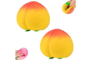 2026 Peach Squishies Slow Rising Stress Relief Toy, Realistic Peach Shaped Fruit Squeeze Balls, Squishyes Fidget for Adults, 
