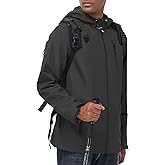 Avoogue Mens Waterproof Lightweight Rain Jacket Breathable Active Outdoor Hooded Raincoat Casual Trendy Jackets Work Jacket