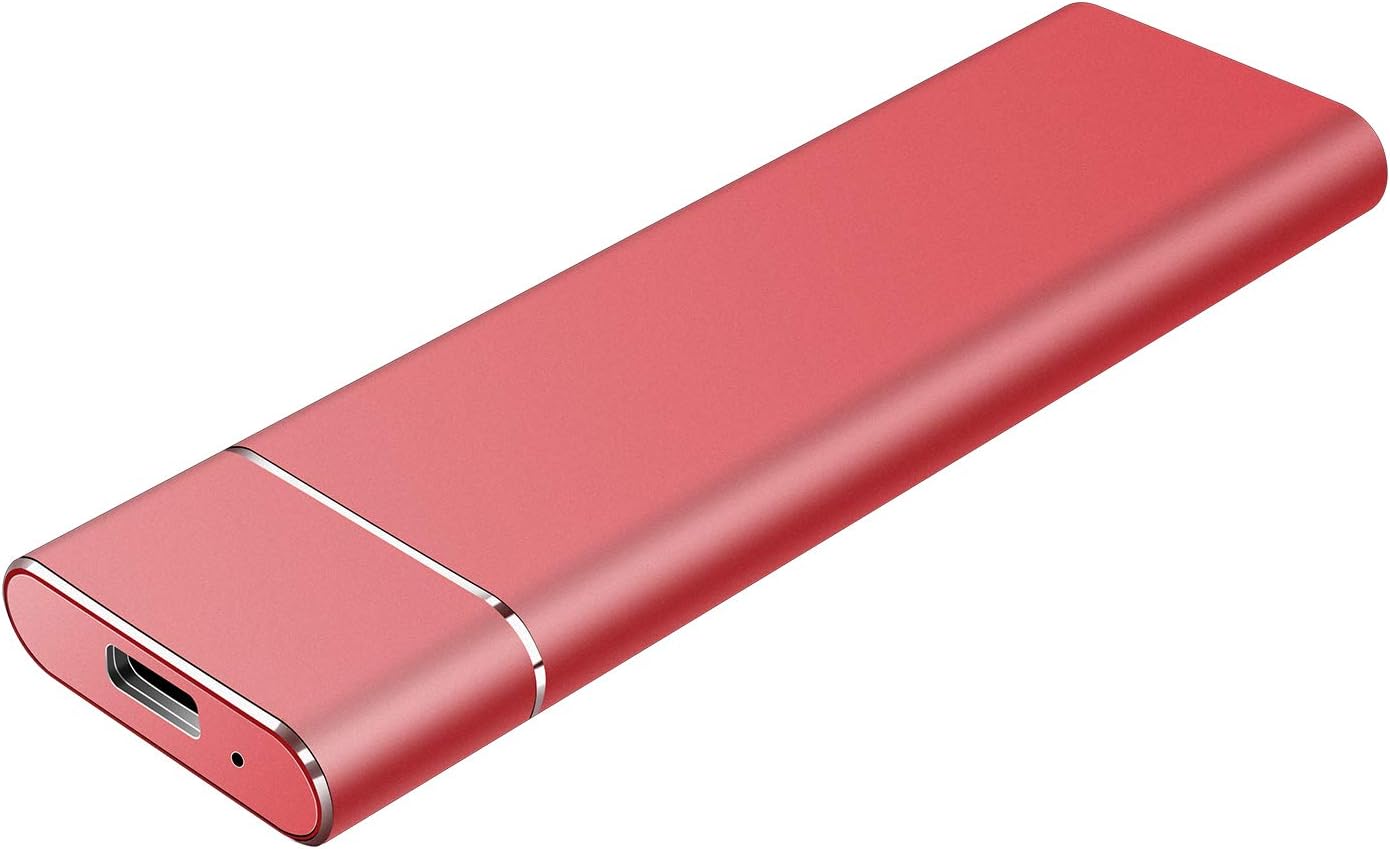 External Hard Drive 1TB,Jetzz Portable Hard Drive External Type C Ultra Slim External USB 3.1 Hard Drive for Mac, PC, Laptop (1TB, Red)