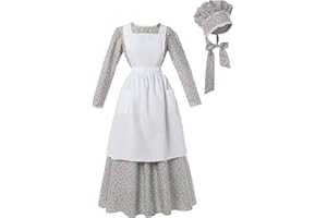 CR ROLECOS ROLECOS Pioneer Costume Dress Womens American Historical Clothing Modest Prairie Colonial Dress