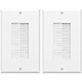 VCE Single Gang Brush Wall Plate (2-Pack), Pass Through Brush Style Opening Low Voltage Cable Plate in-Wall Installation for