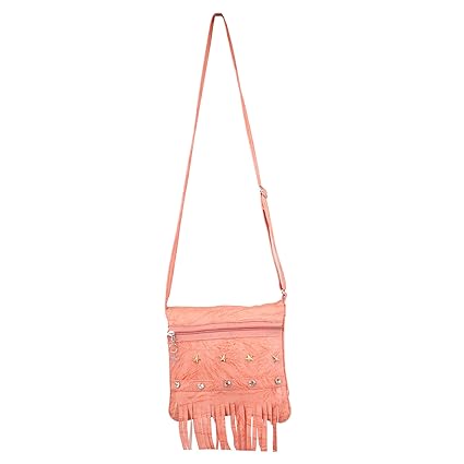 UROOJ PU Light Pink Color Handbag for Girls and Womens