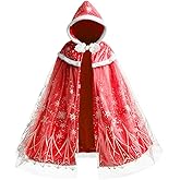 Hulaha Girls Elsa Hooded Velvet Cape Kids Princess Dress up Cloak Girls Velvet Fancy Dress up
